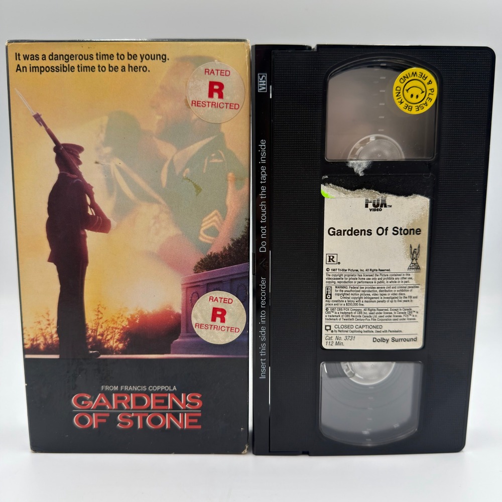 Gardens of Stone VHS 1987 Francis Coppola James Caan CBS Fox Video 3731 Drama